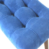 Royal Blue Cotton Velvet Bench-3