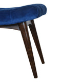 Royal Blue Cotton Velvet Bench-8