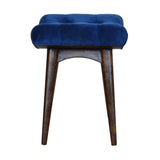 Royal Blue Cotton Velvet Bench-9