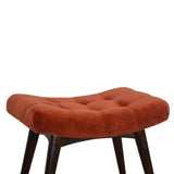 Brick Cotton Velvet Curve Bench-3