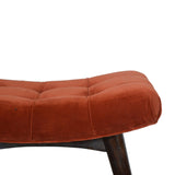 Brick Cotton Velvet Curve Bench-6